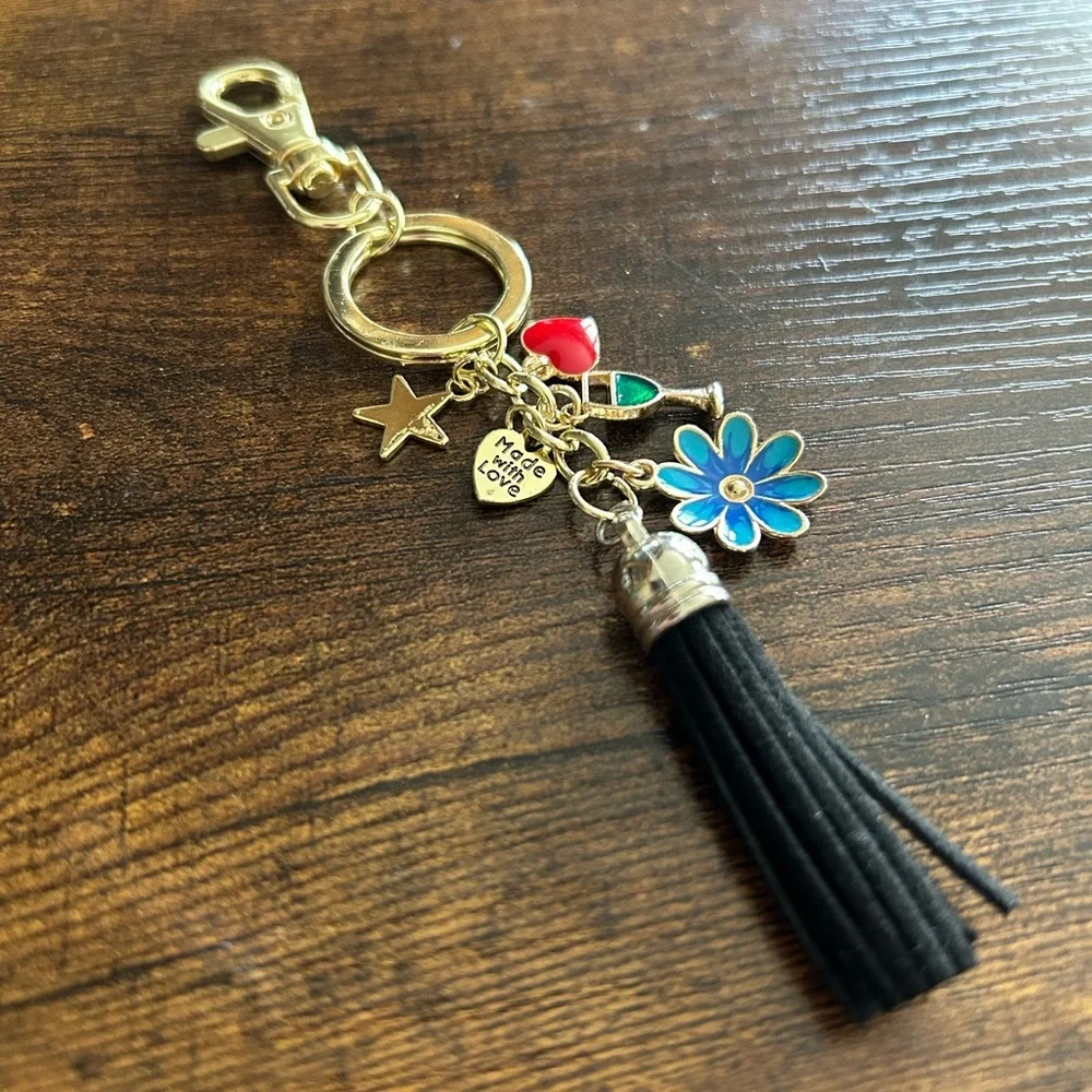 Gold and Black Charm‎ Keychain